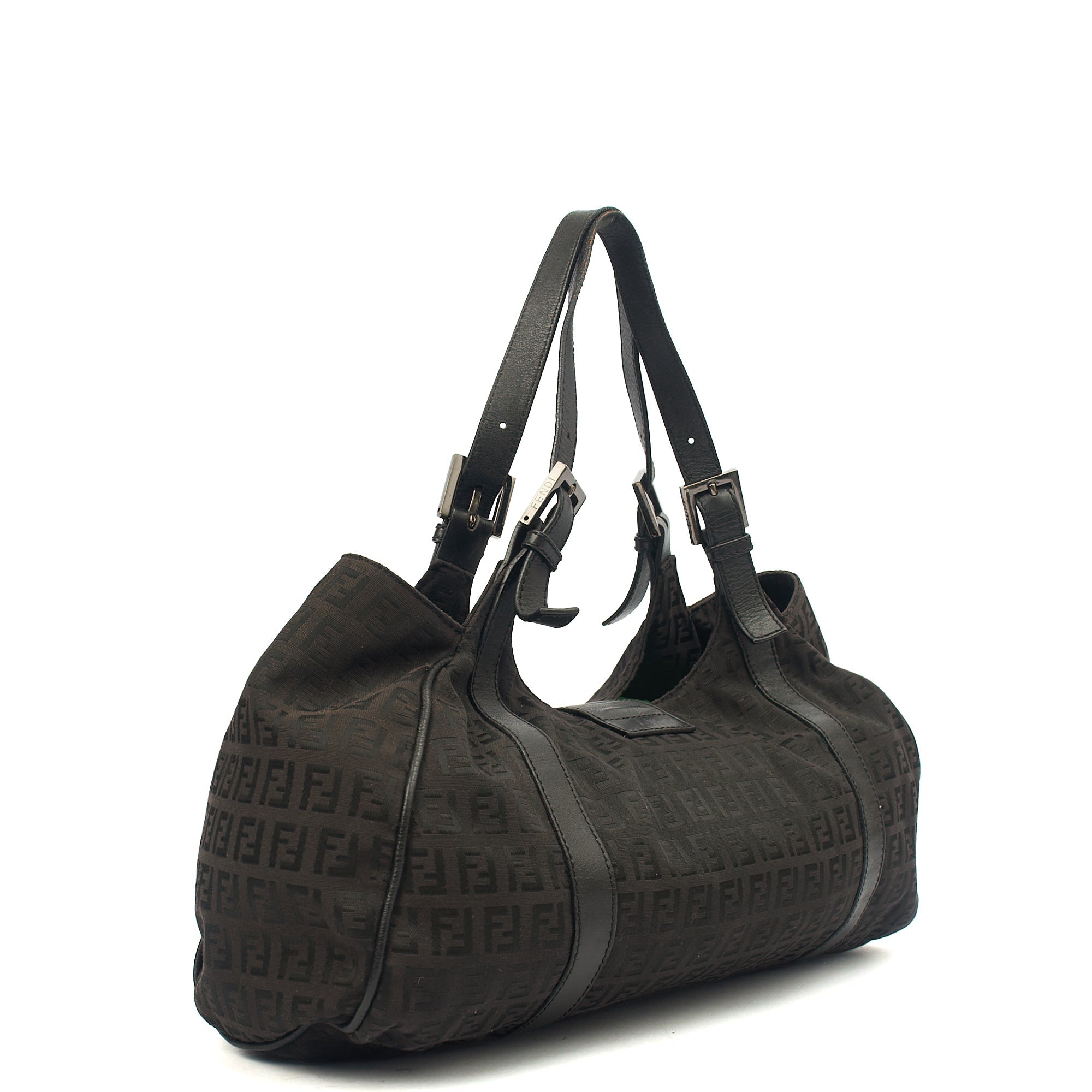 Fendi Shoulder Bag Zucca Tote in Black, Fabric