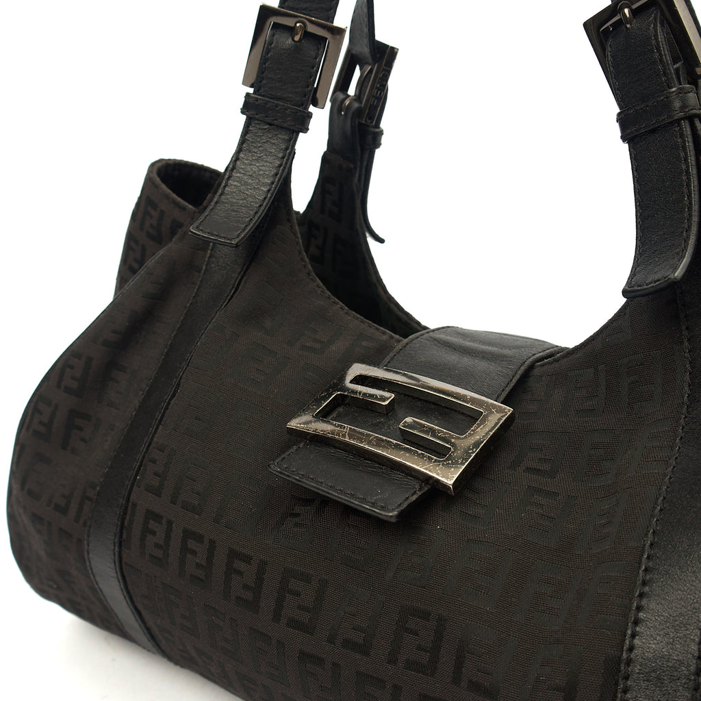 Fendi Shoulder Bag Zucca Tote in Black, Fabric