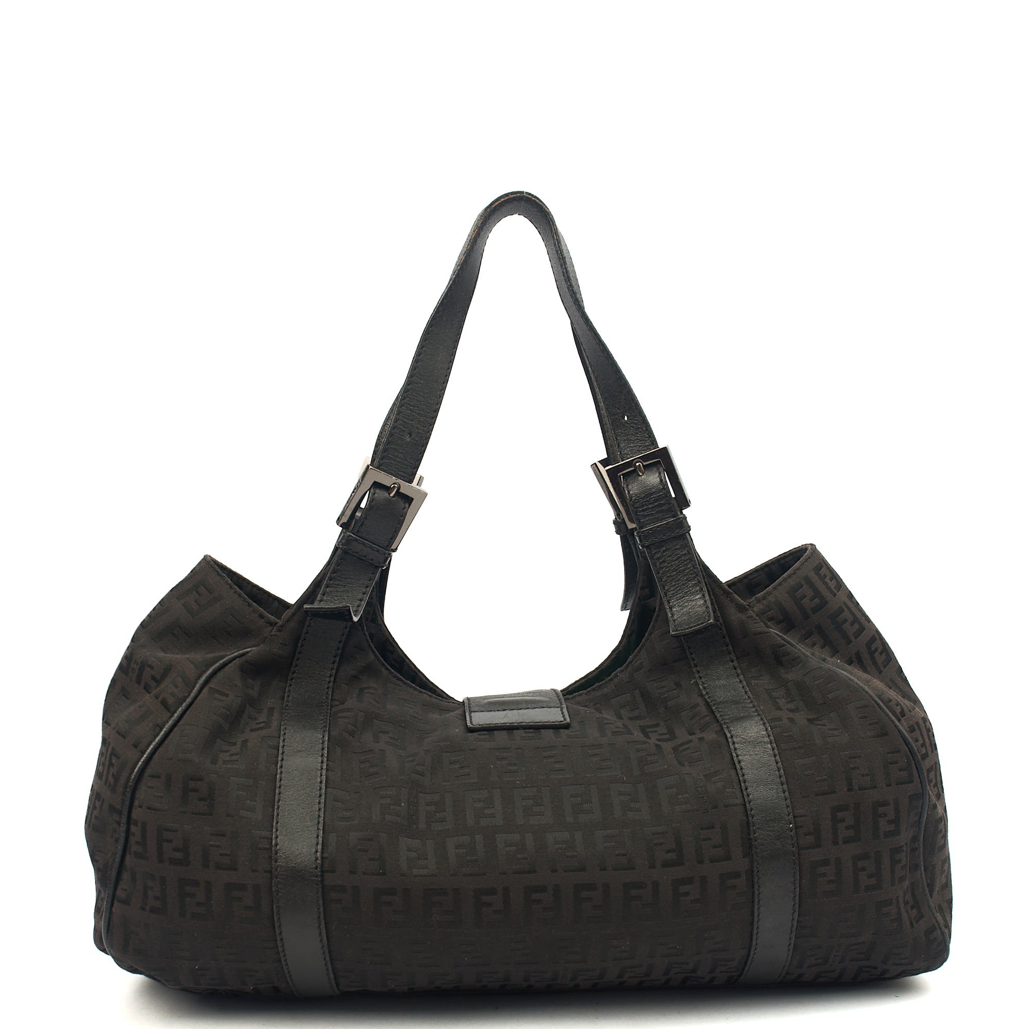 Fendi Shoulder Bag Zucca Tote in Black, Fabric