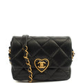 Chanel Cross Body Round Crossbody in Black, Lambskin Leather