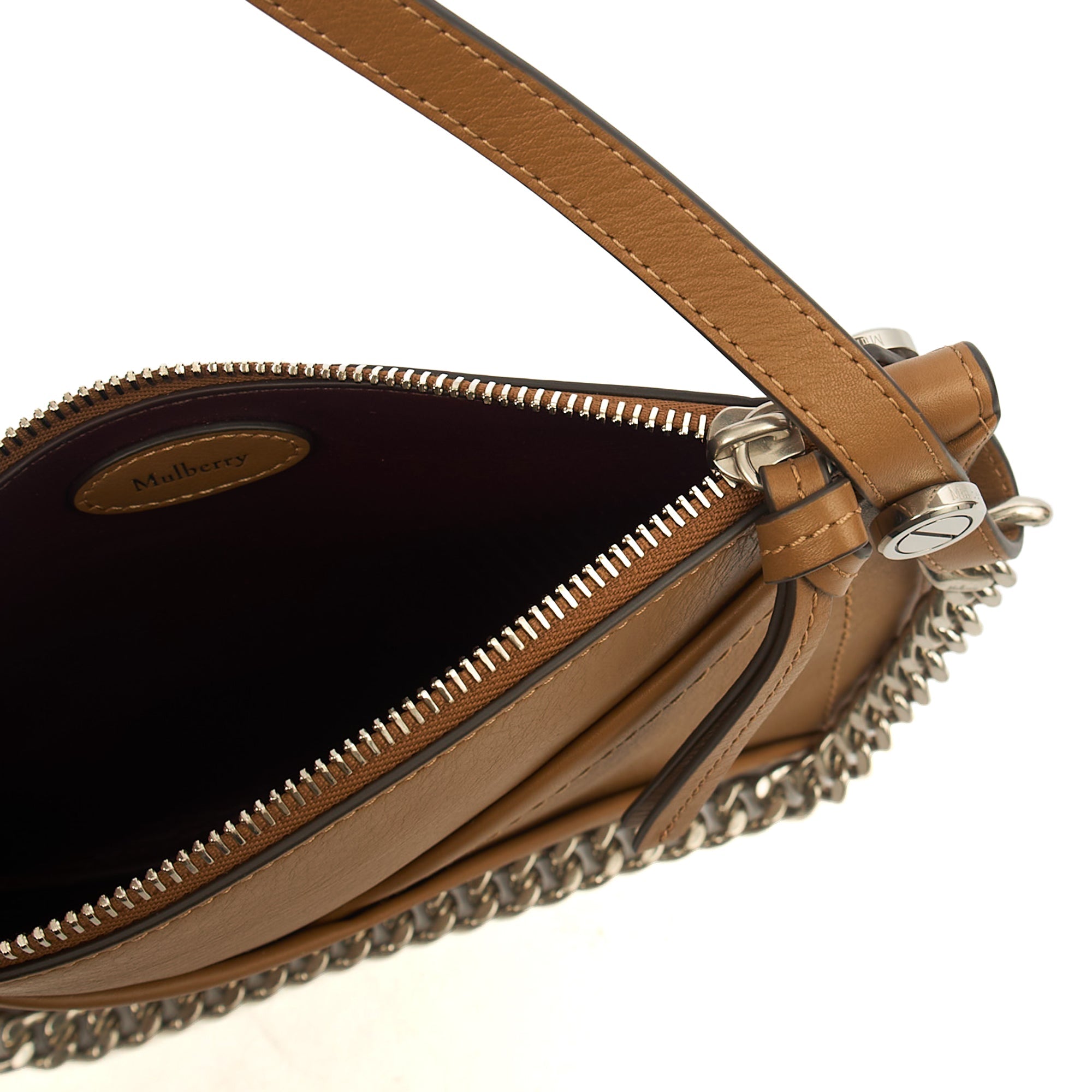 Mulberry Shoulder Bag M Zipped Pouch in Brown, Leather