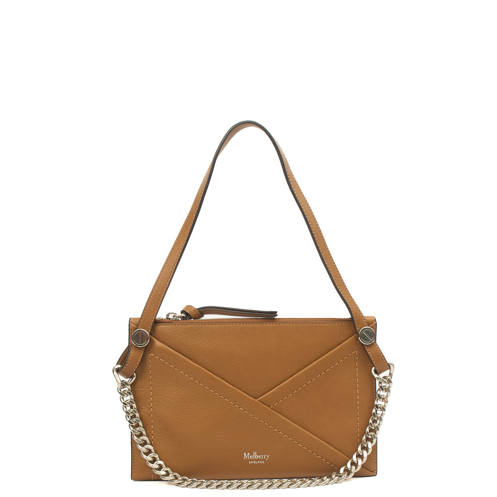 Mulberry Shoulder Bag M Zipped Pouch in Brown, Leather