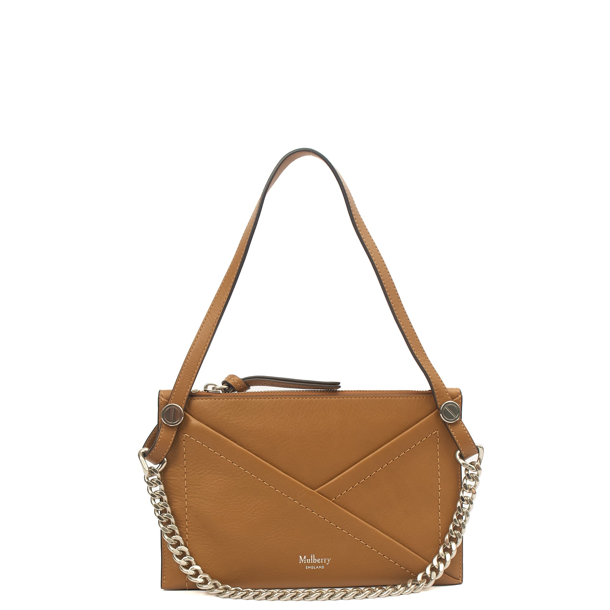 Mulberry Shoulder Bag M Zipped Pouch in Brown, Leather