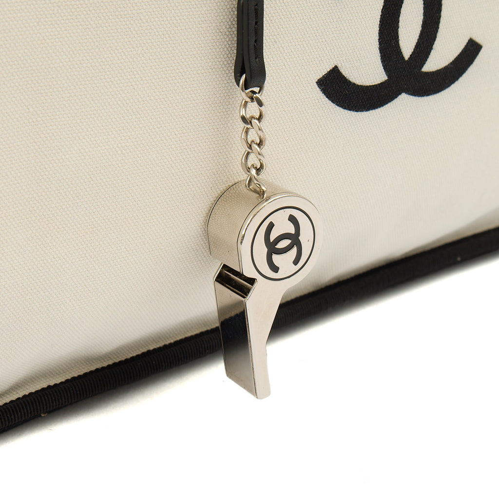 Chanel Tote Ladies First Shopping Tote in White, Canvas
