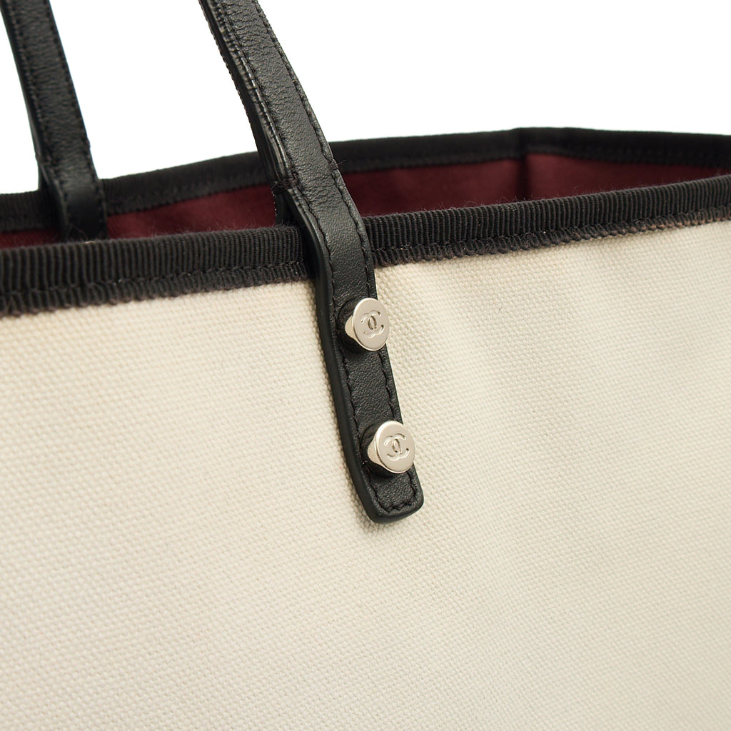 Chanel Tote Ladies First Shopping Tote in White, Canvas