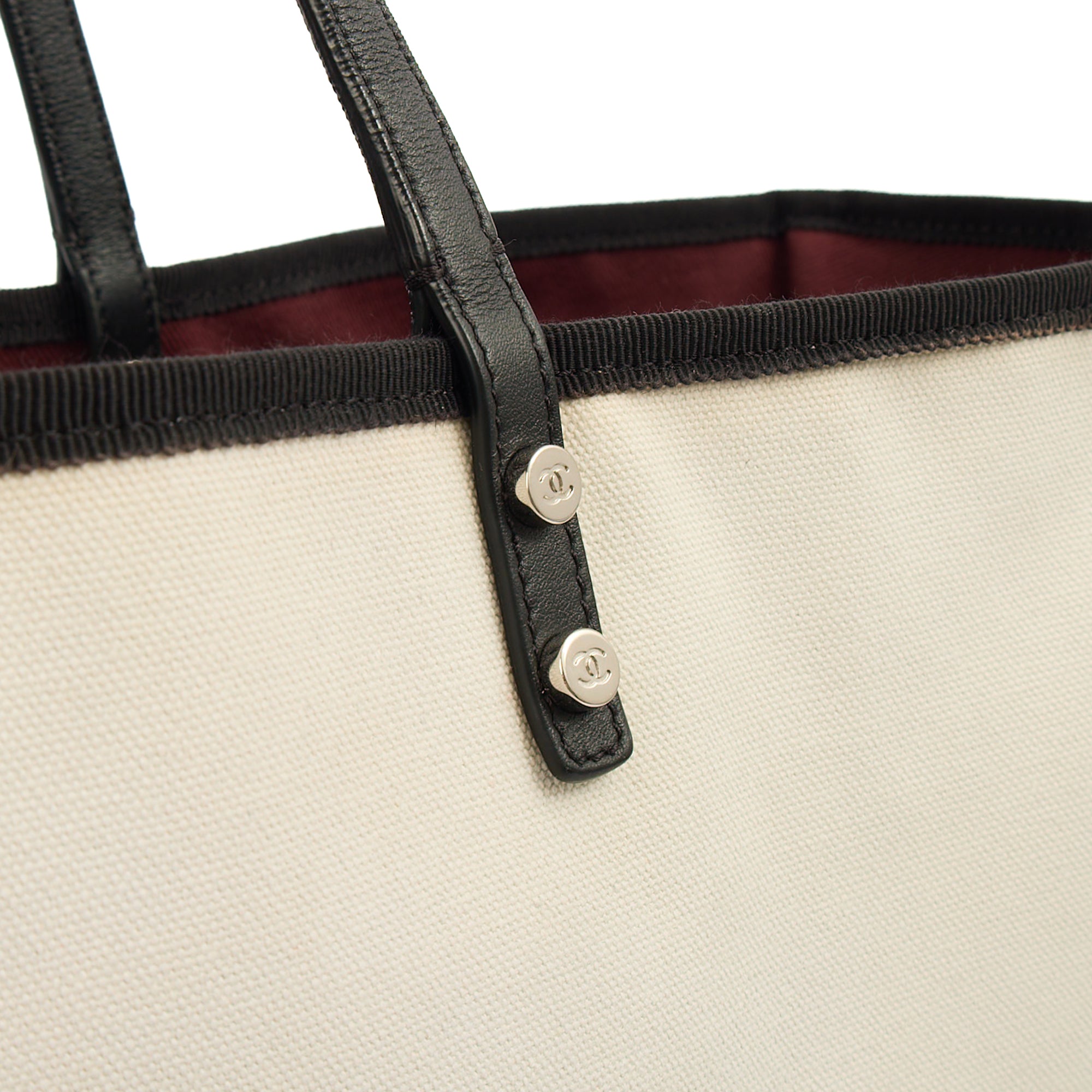 Chanel Tote Ladies First Shopping Tote in White, Canvas