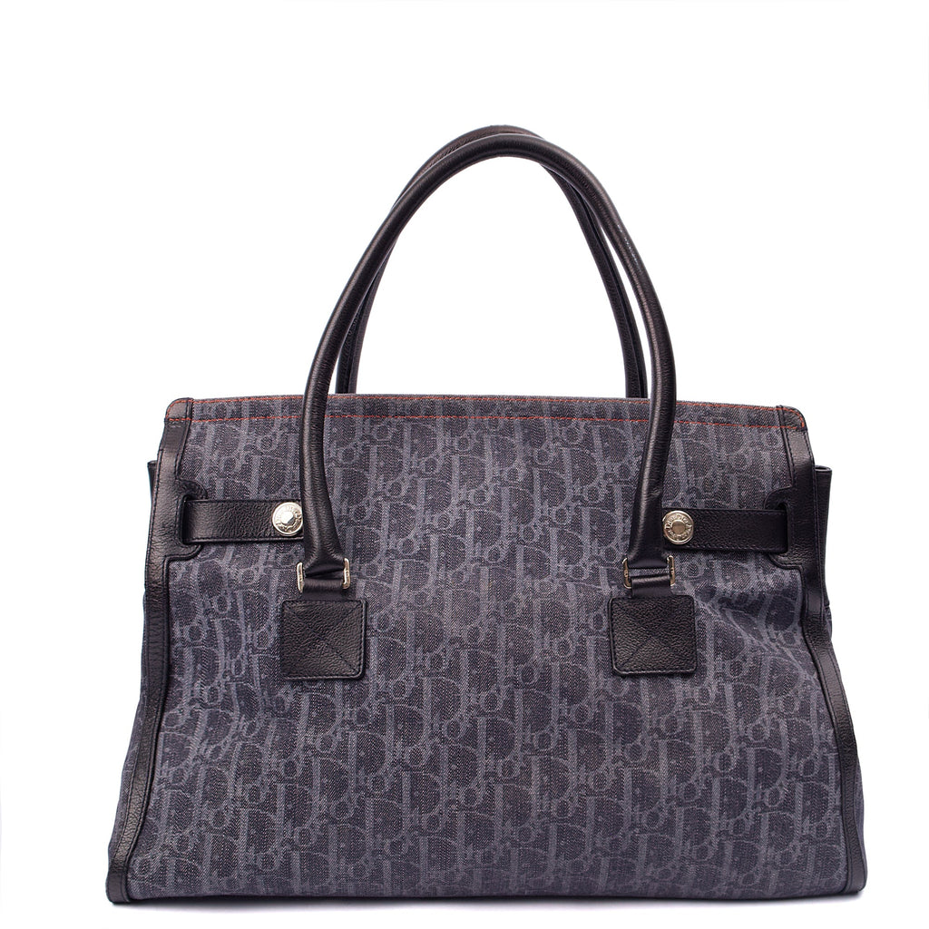 Christian Dior Tote Flight East West in Blue, Oblique Jacquard Canvas