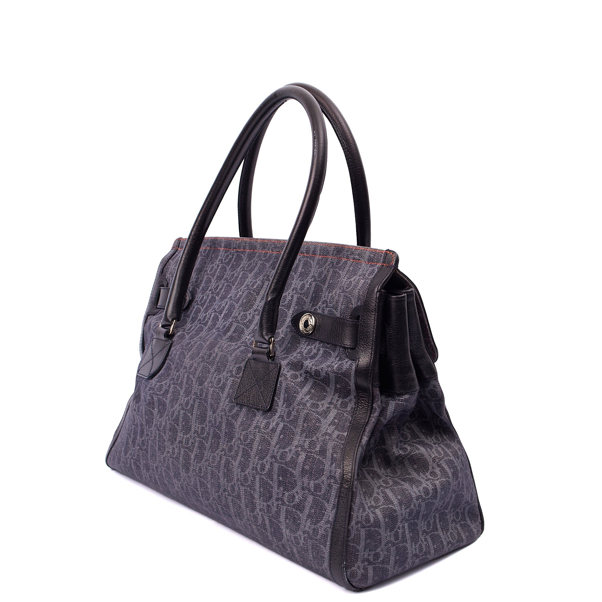 Christian Dior Tote Flight East West in Blue, Oblique Jacquard Canvas