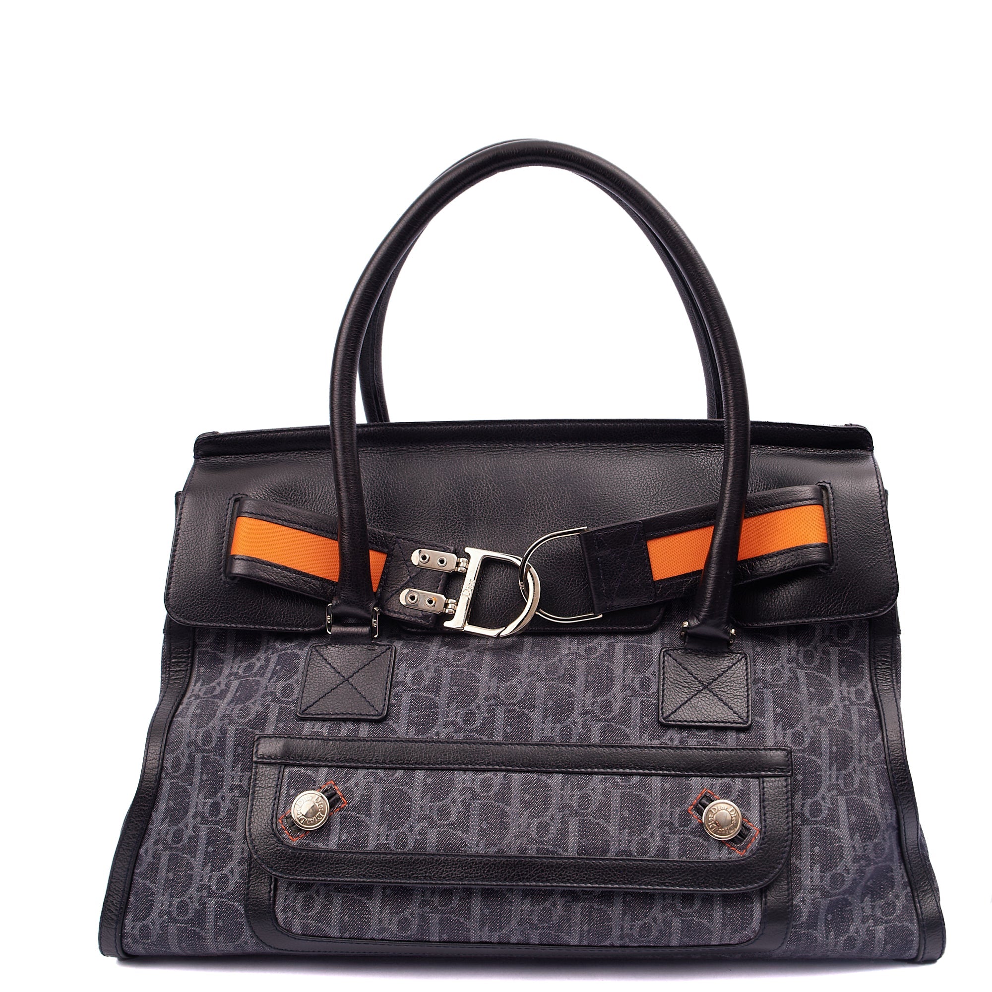 Christian Dior Tote Flight East West in Blue, Oblique Jacquard Canvas