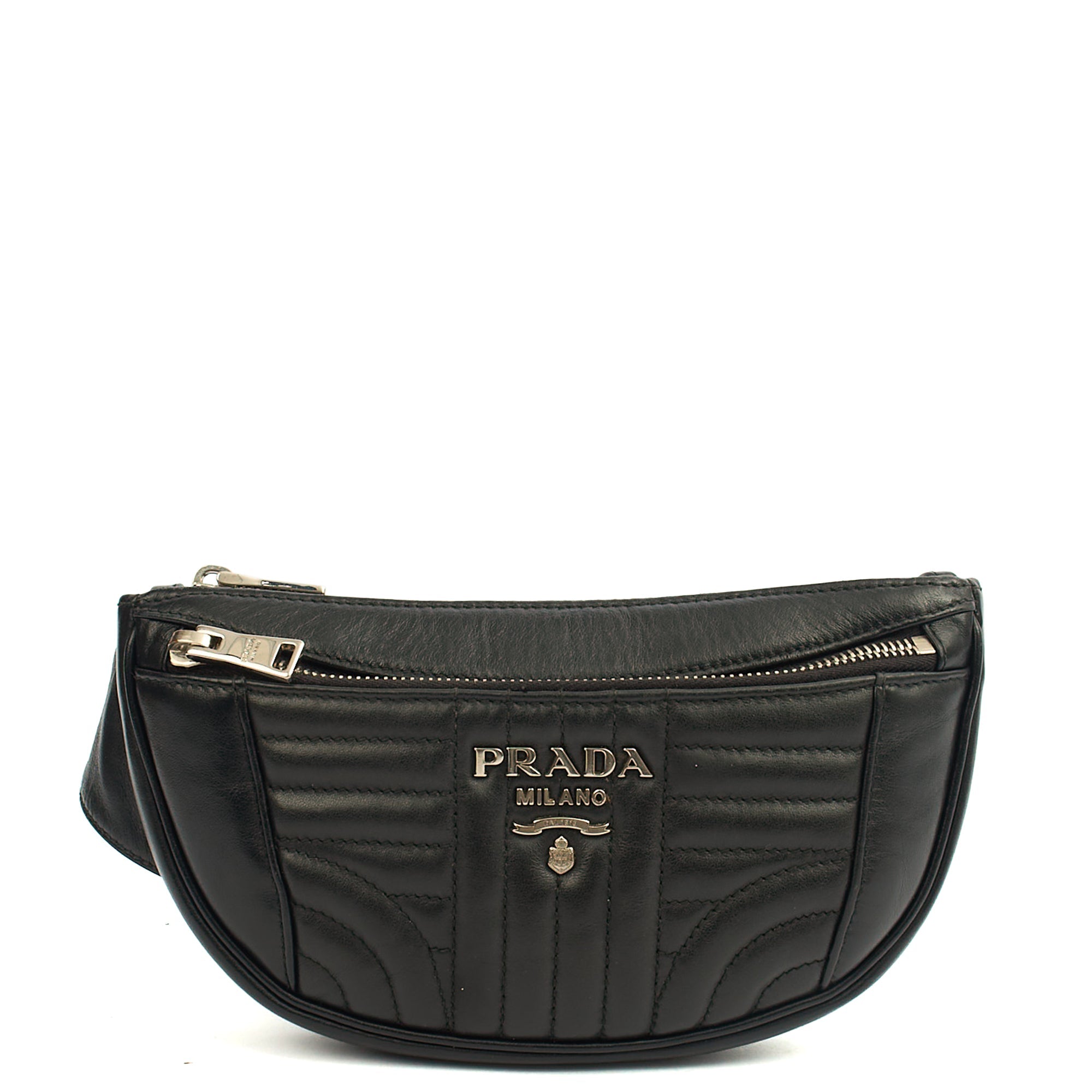 Prada Cross Body Belt Bag in Black, Leather