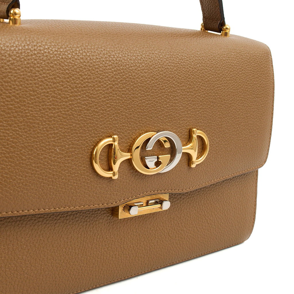 Gucci Cross Body Zumi Shoulder Bag in Brown, Leather
