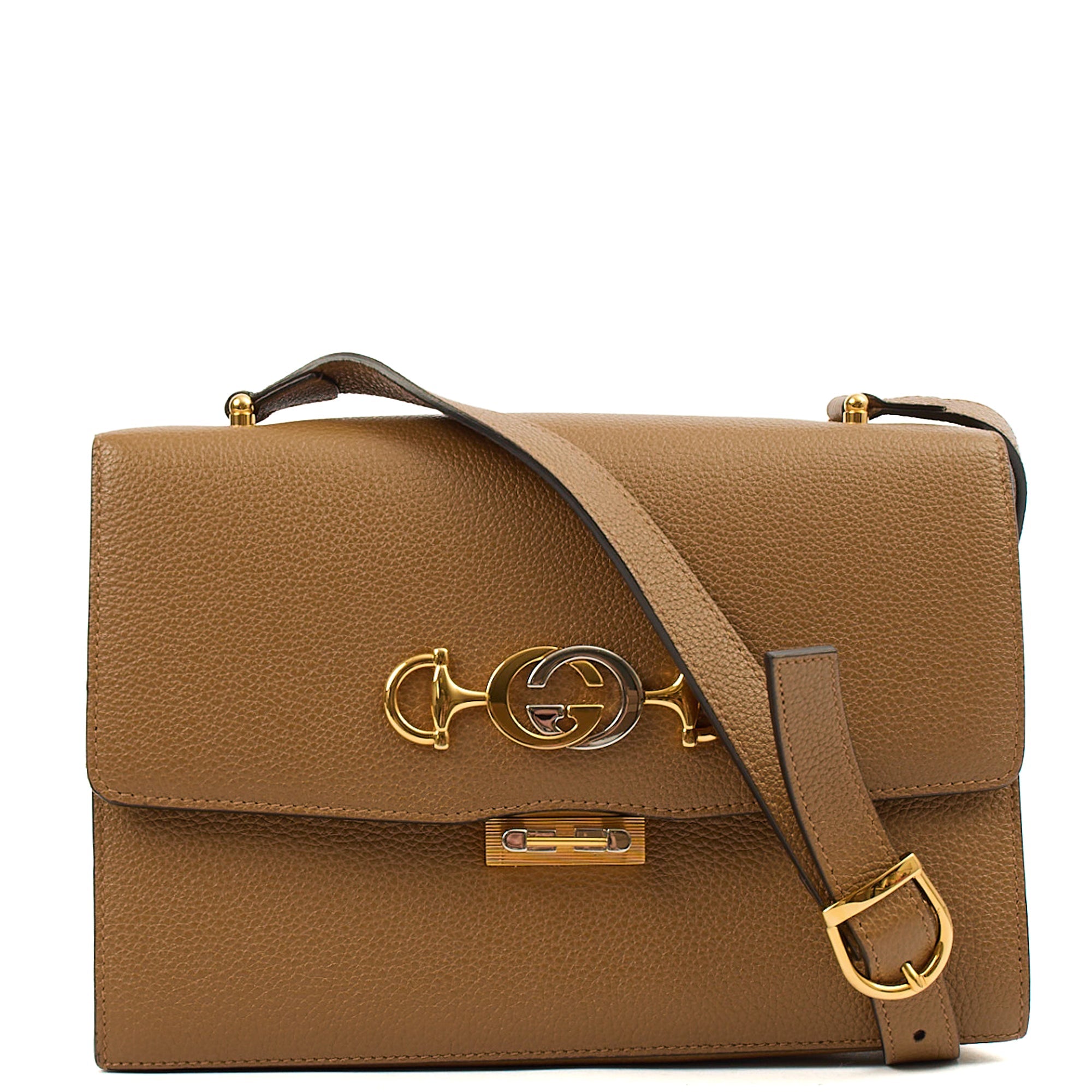Gucci Cross Body Zumi Shoulder Bag in Brown, Leather