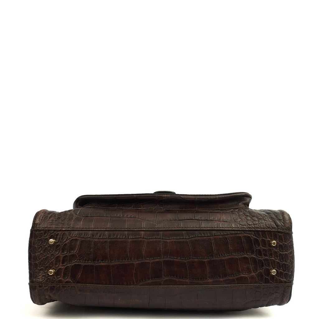 Anya Hindmarch Shoulder Bag Shoulder Bag in Brown, Exotic Effect Leather