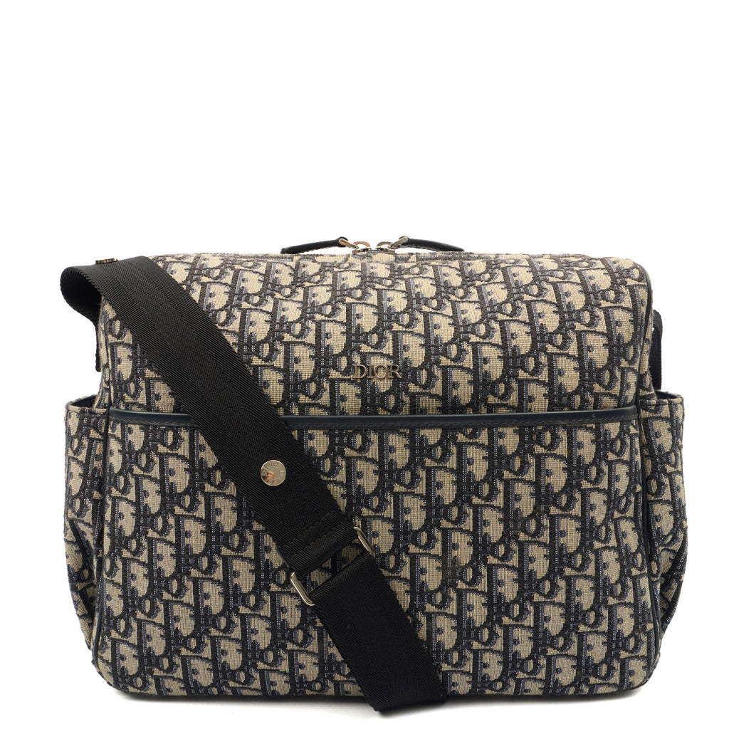 Christian Dior Baby Change Bag in Blue, Dior Oblique Embroidery