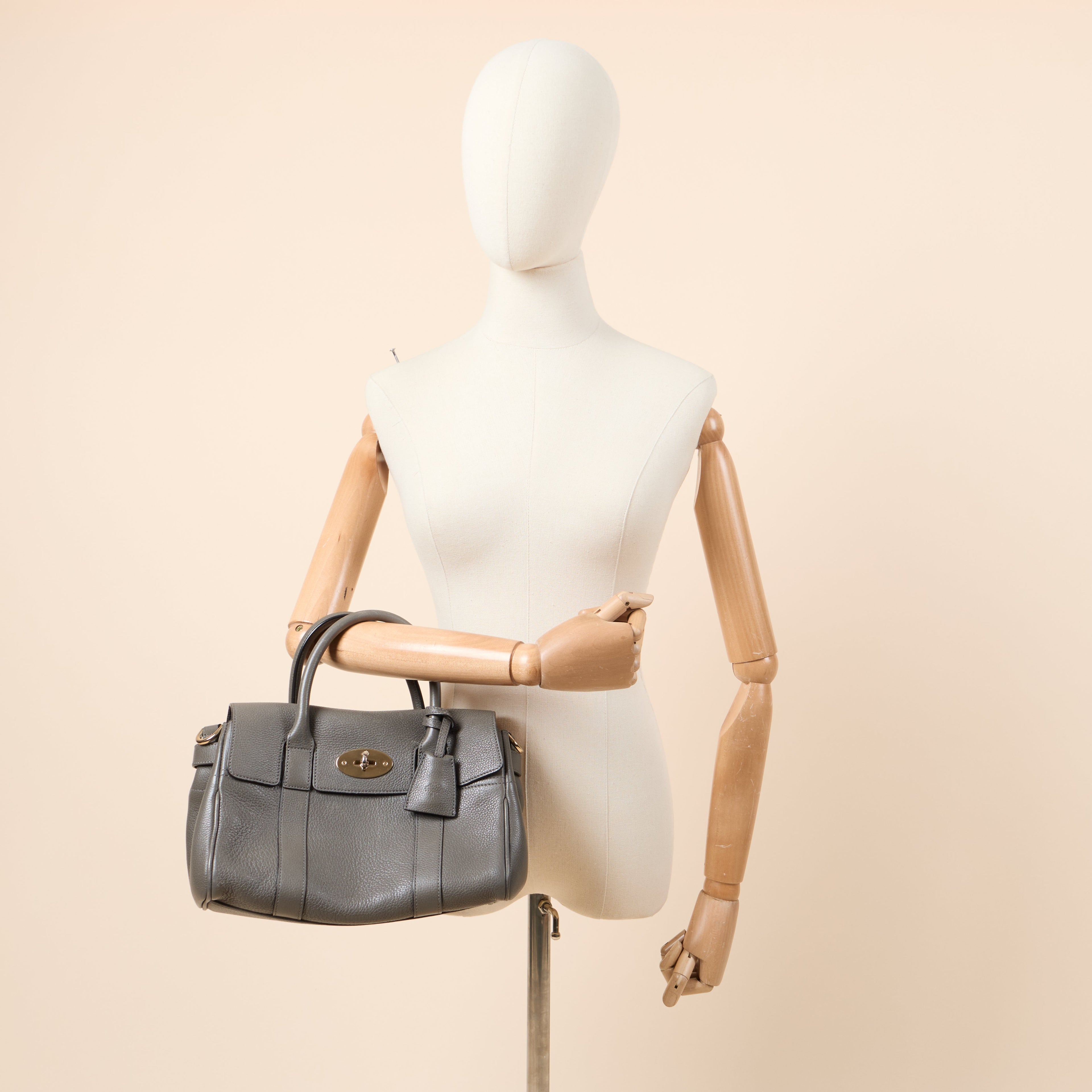 Mulberry Cross Body Bayswater with Strap- Small in Grey, Leather