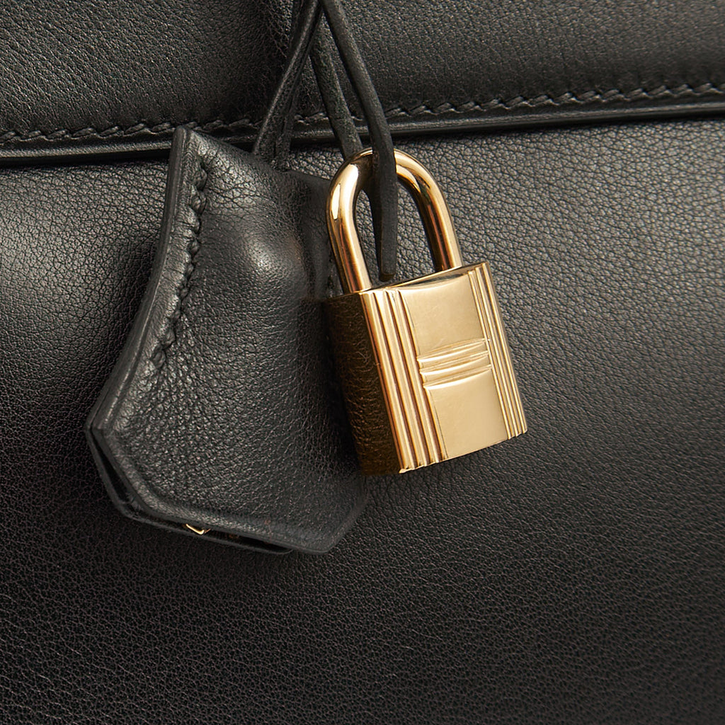 Hermes Top Handle Kelly 32 in Black, Swift Leather