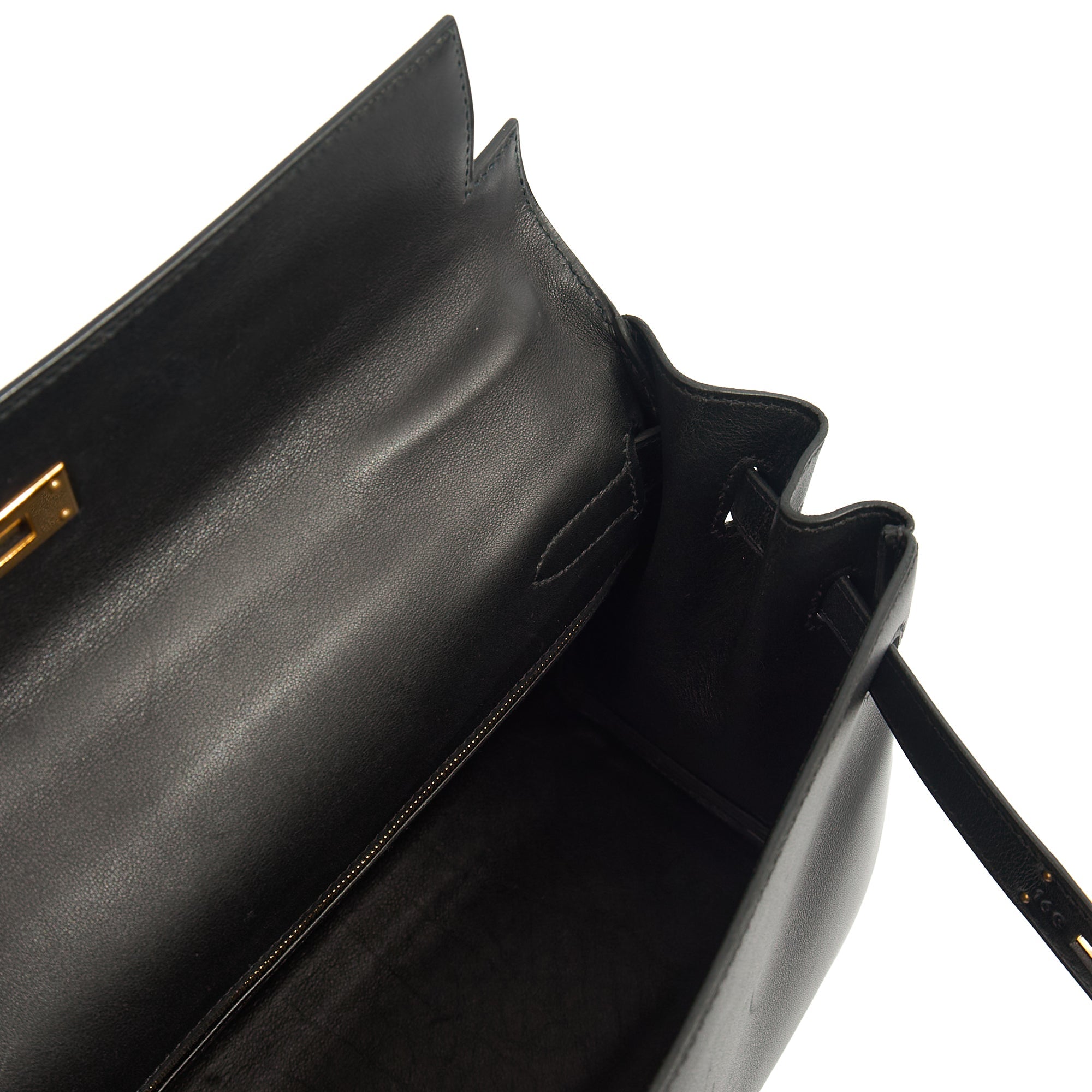 Hermes Top Handle Kelly 32 in Black, Swift Leather