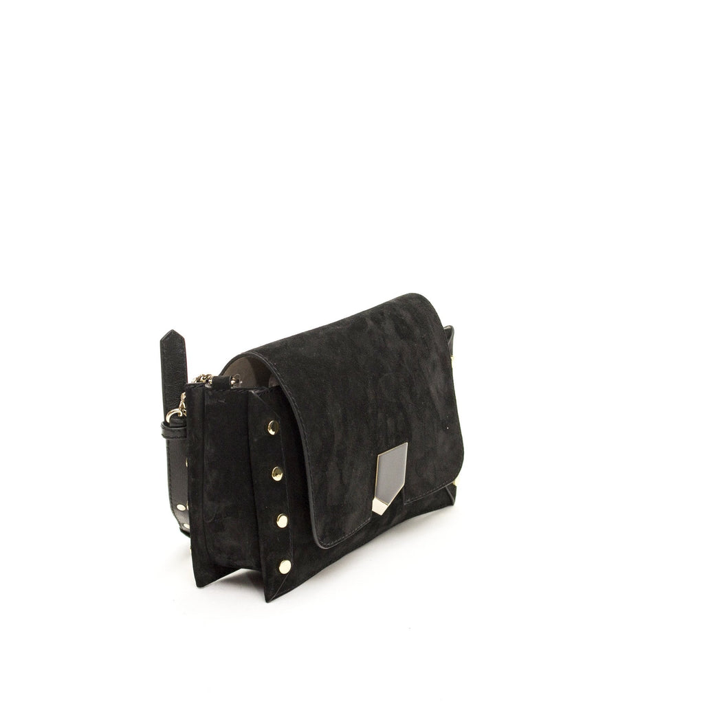Jimmy Choo Cross Body Lockett  in Black, Suede