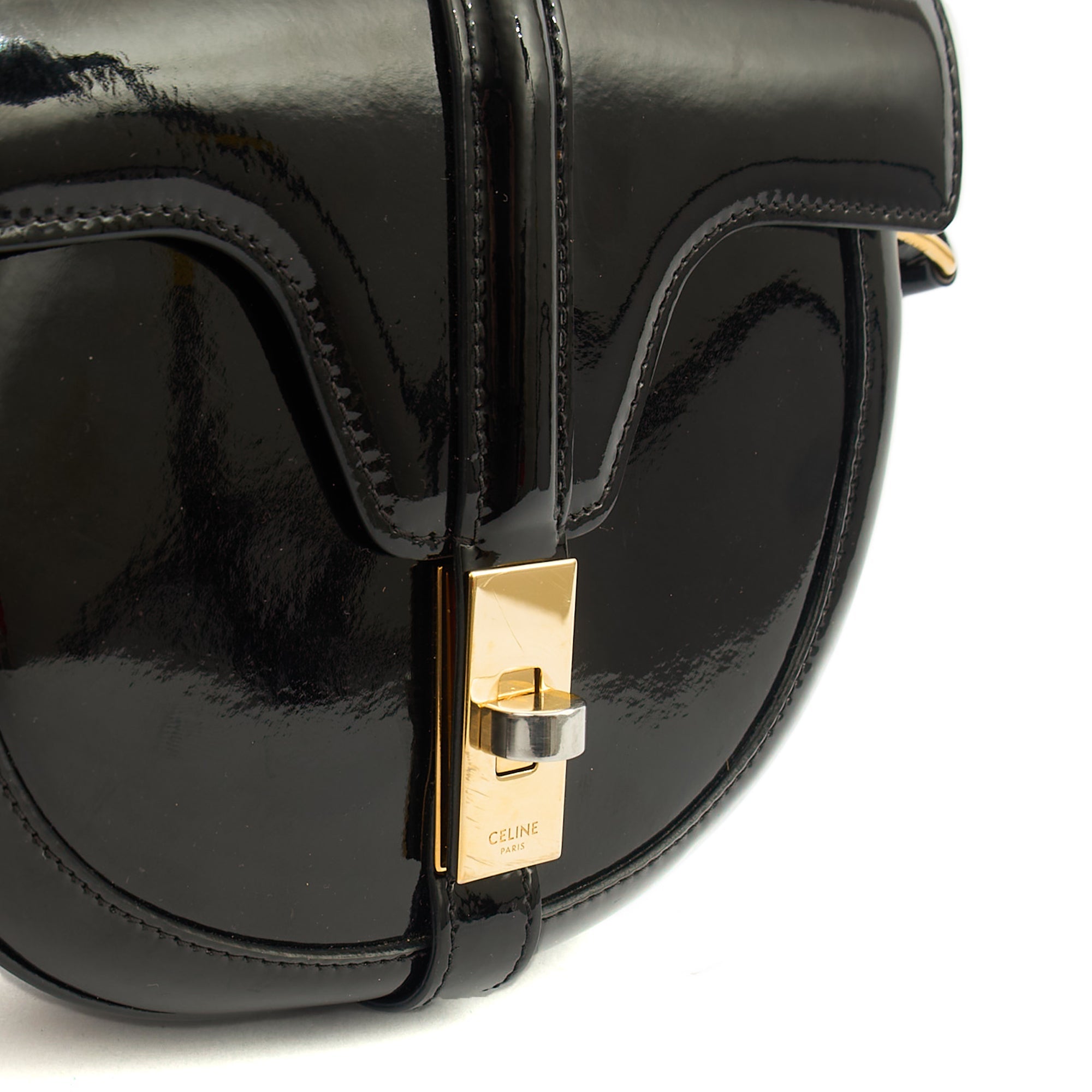 Celine Cross Body 16 bag - Small in Black, Patent Leather