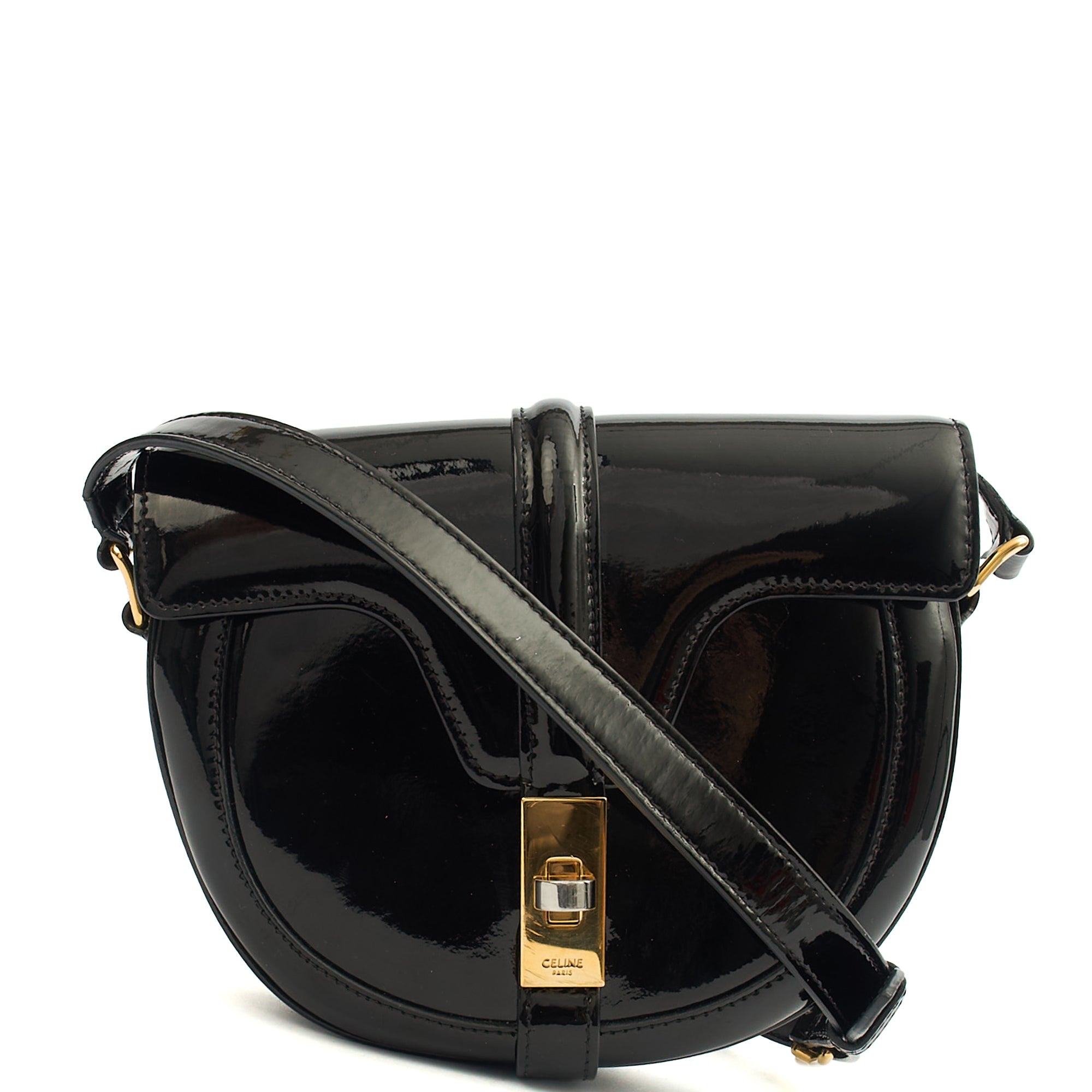 Celine Cross Body 16 bag - Small in Black, Patent Leather