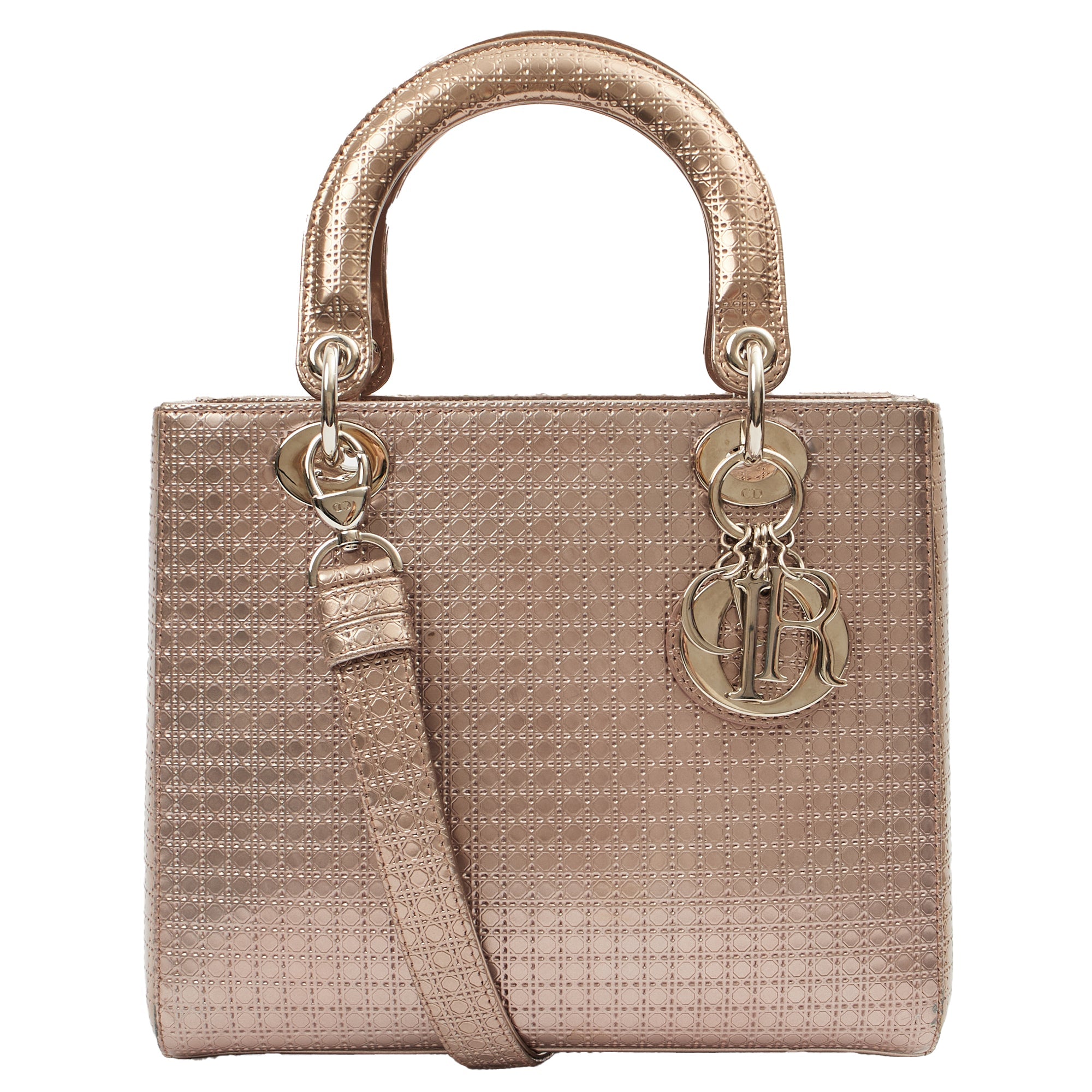 Christian Dior Shoulder Bag Lady Dior Small in Metallic, Leather