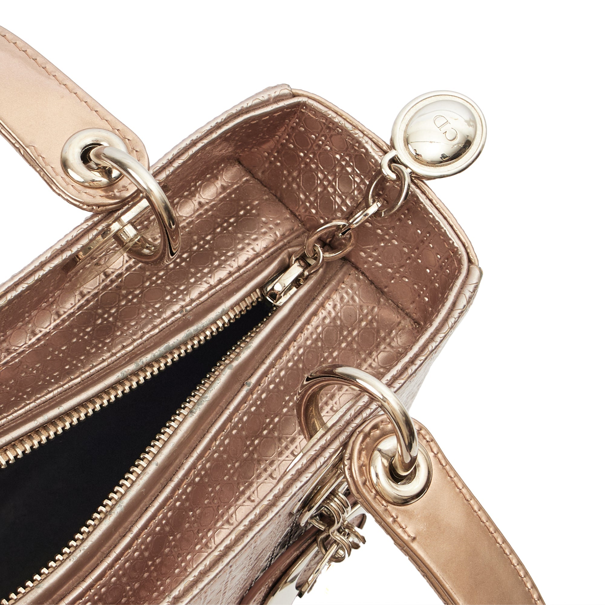 Christian Dior Shoulder Bag Lady Dior Small in Metallic, Leather
