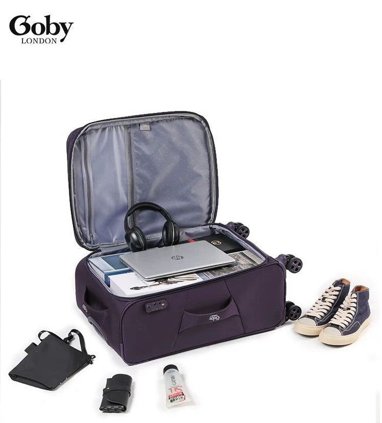Grey Goby London Carry-On Luggage Suitcase 3Pcs Sets On Wheels Oxford Luggage 3006