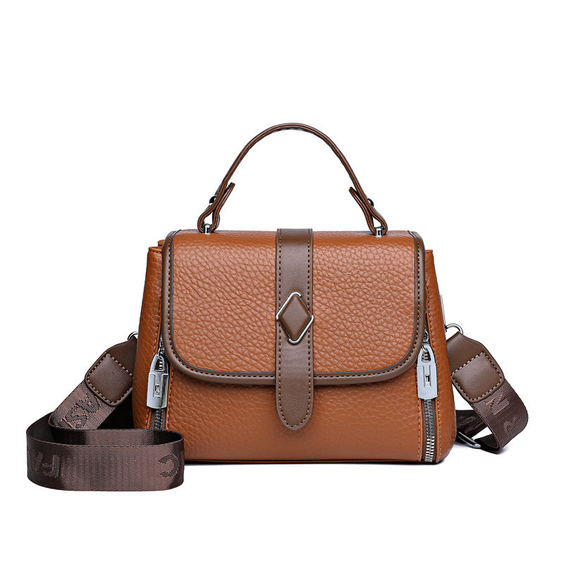New Fashion Solid Color Small Square Handbag Crossbody Versatile Lightweight 8219-0181