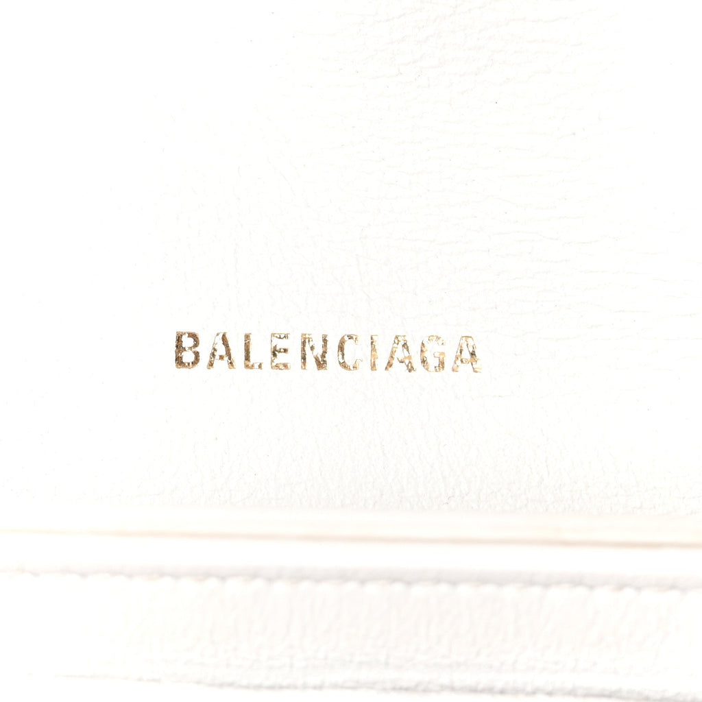 Calfskin Crocodile Small Crush Chain Bag White