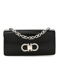 Calfskin Crystal Double Gancini Mini Bag Black