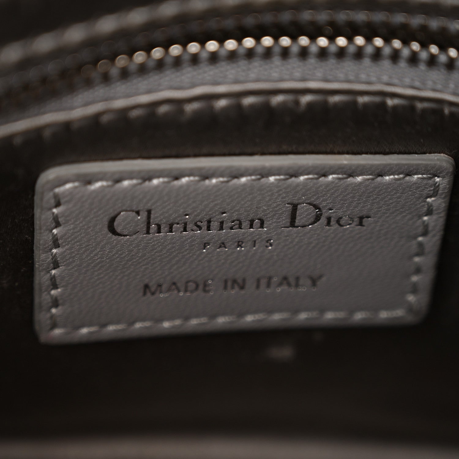 Satin Crystal Cannage Mini Lady Dior Gray