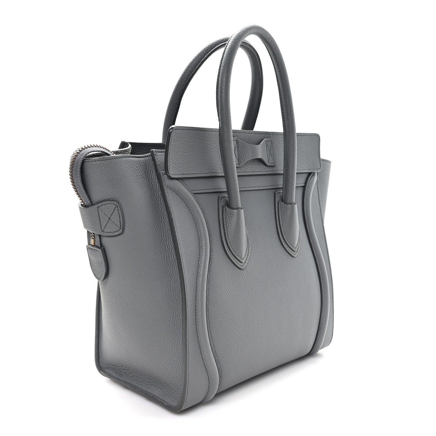 Baby Drummed Calfskin Micro Luggage Kohl