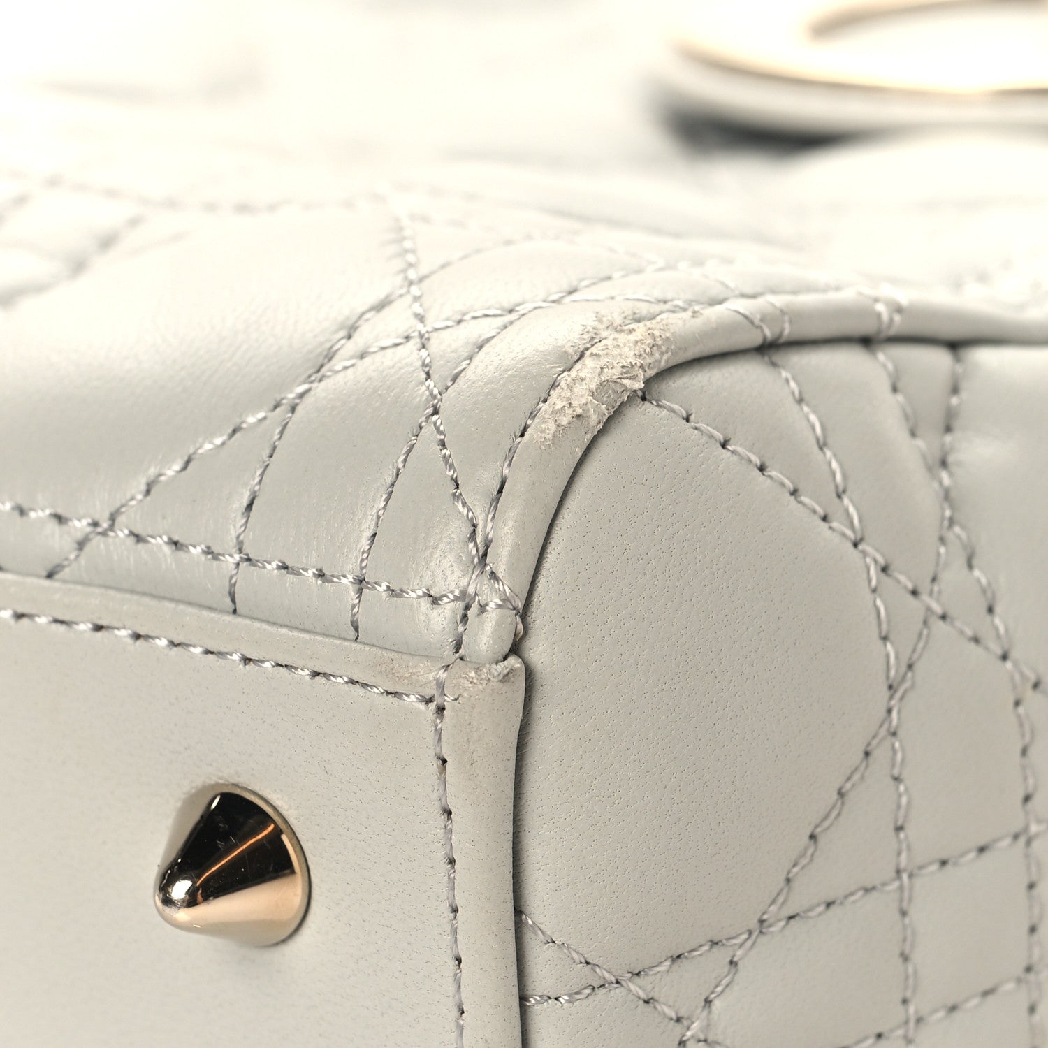 Lambskin Cannage Medium Lady Dior Grey