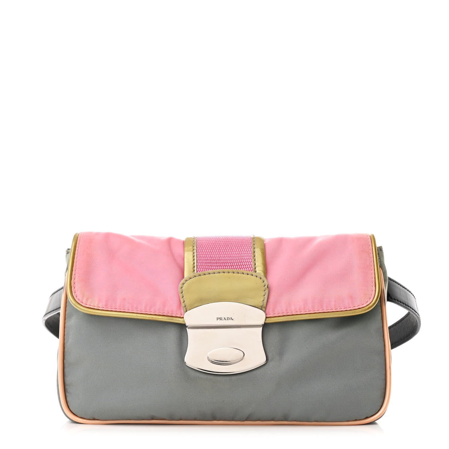 Nylon Vernice Belt Bag Pink Gray