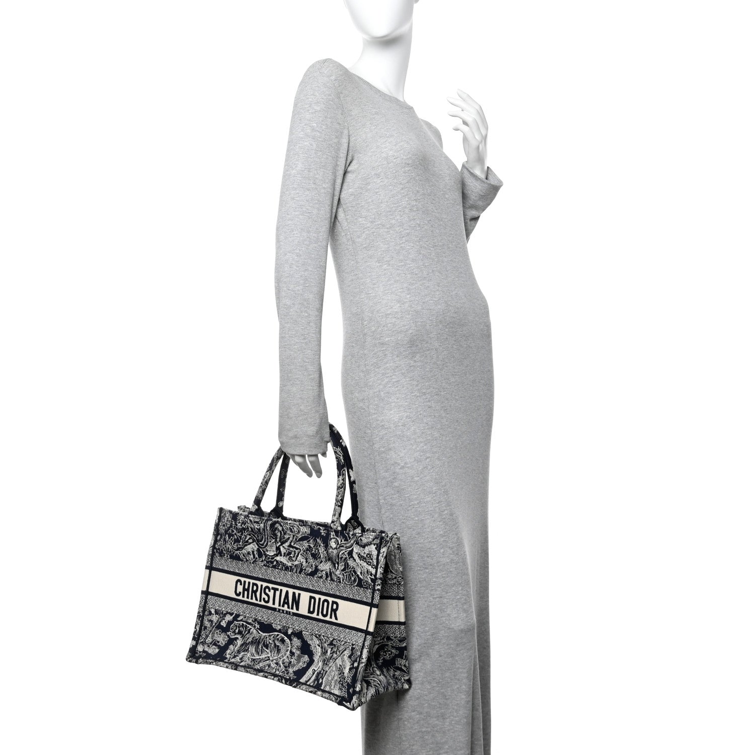 Canvas Embroidered Medium Dioriviera Toile De Jouy Book Tote Blue