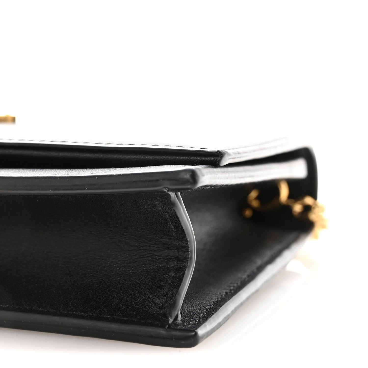 Smooth Calfskin Classic Monogram Kate Tassel Chain Wallet Black