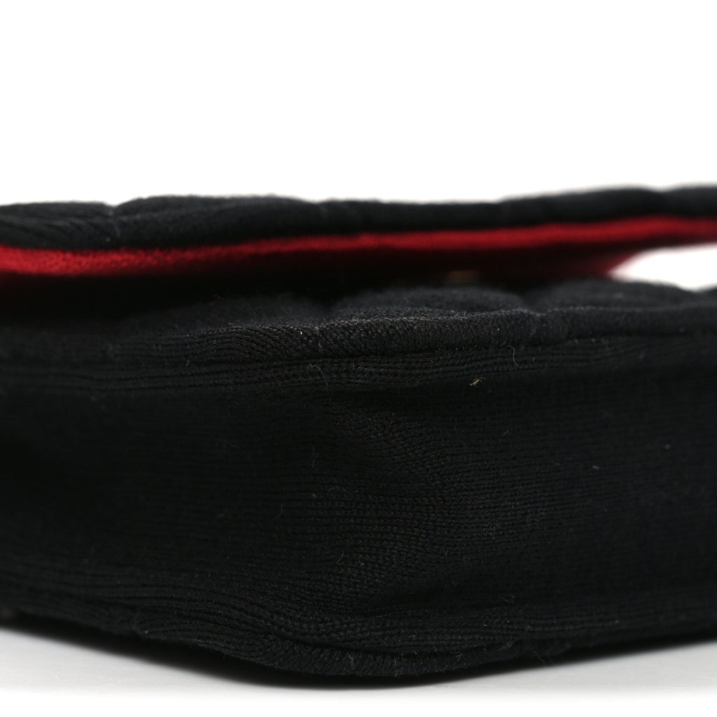 Jersey Quilted Micro Mini Flap Black