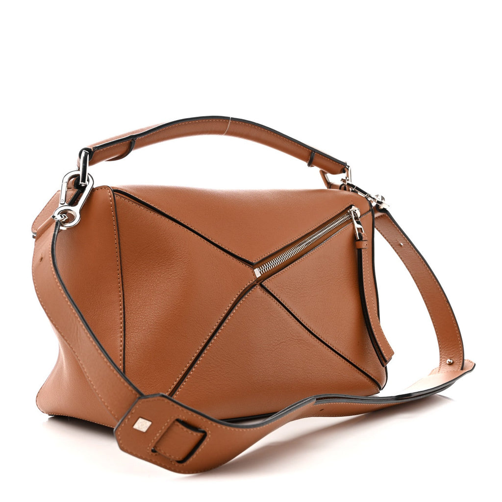 Calfskin Medium Puzzle Bag Tan