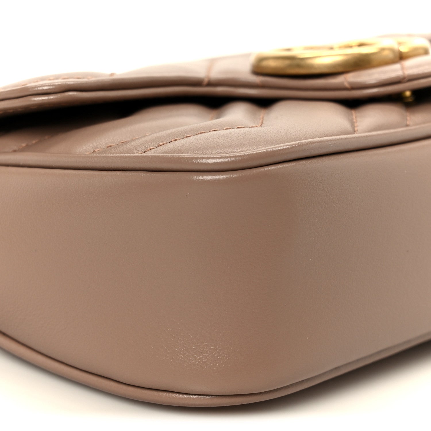 Calfskin Matelasse Super Mini GG Marmont Shoulder Bag Porcelain Rose