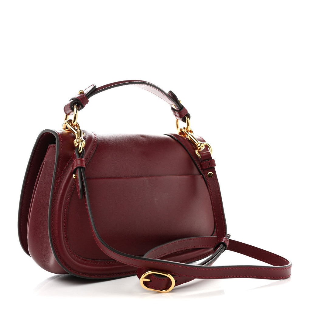 Roxy Calfskin Medium Blondie Top Handle Bag Rosso Ancora