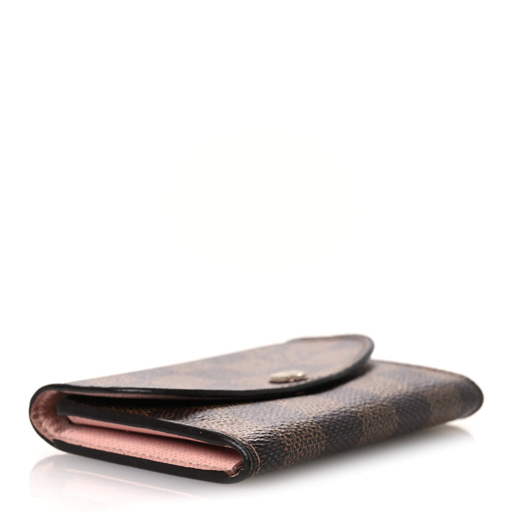 Damier Ebene Rosalie Coin Purse Rose Ballerine