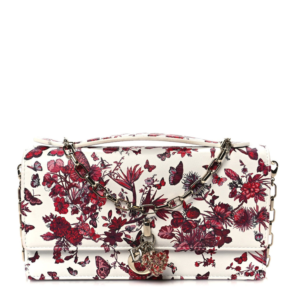 Calfskin Le Coeur Des Papillons Mini My Dior Bag White Multicolor