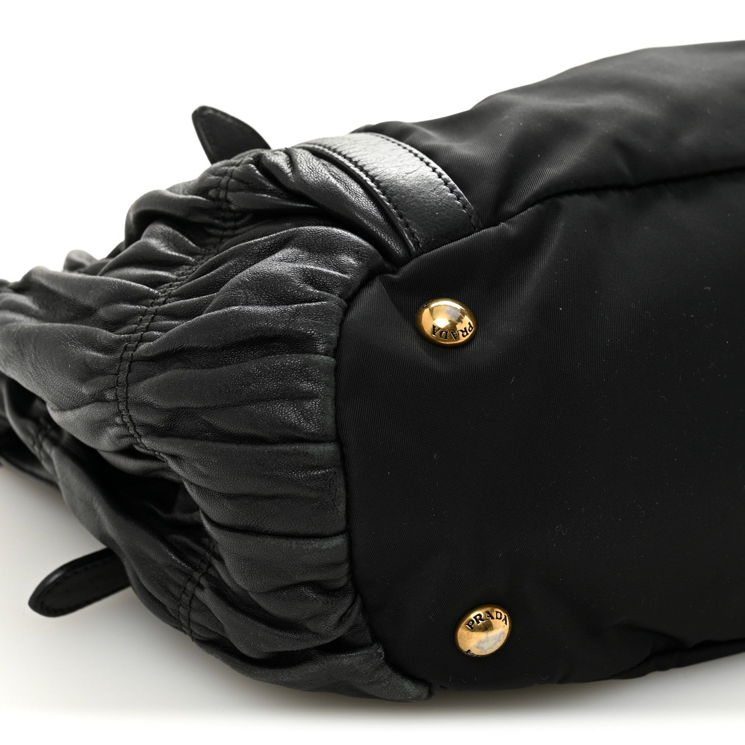 Tessuto Nylon Gaufre Shopping Satchel Black