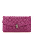 Calfskin Quilted Serpenti Forever Clutch Plum