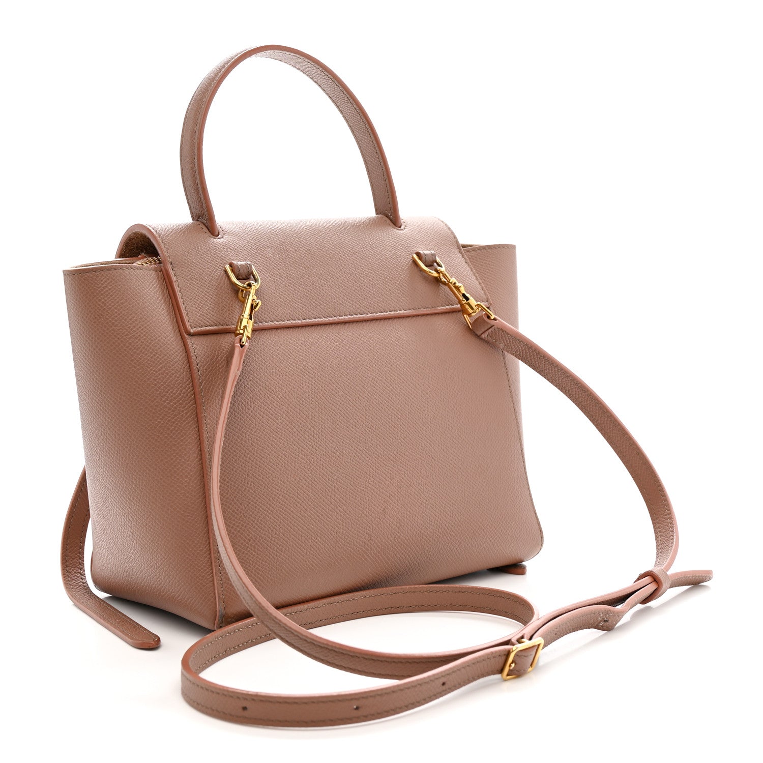 Grained Calfskin Nano Belt Bag Dark Pink
