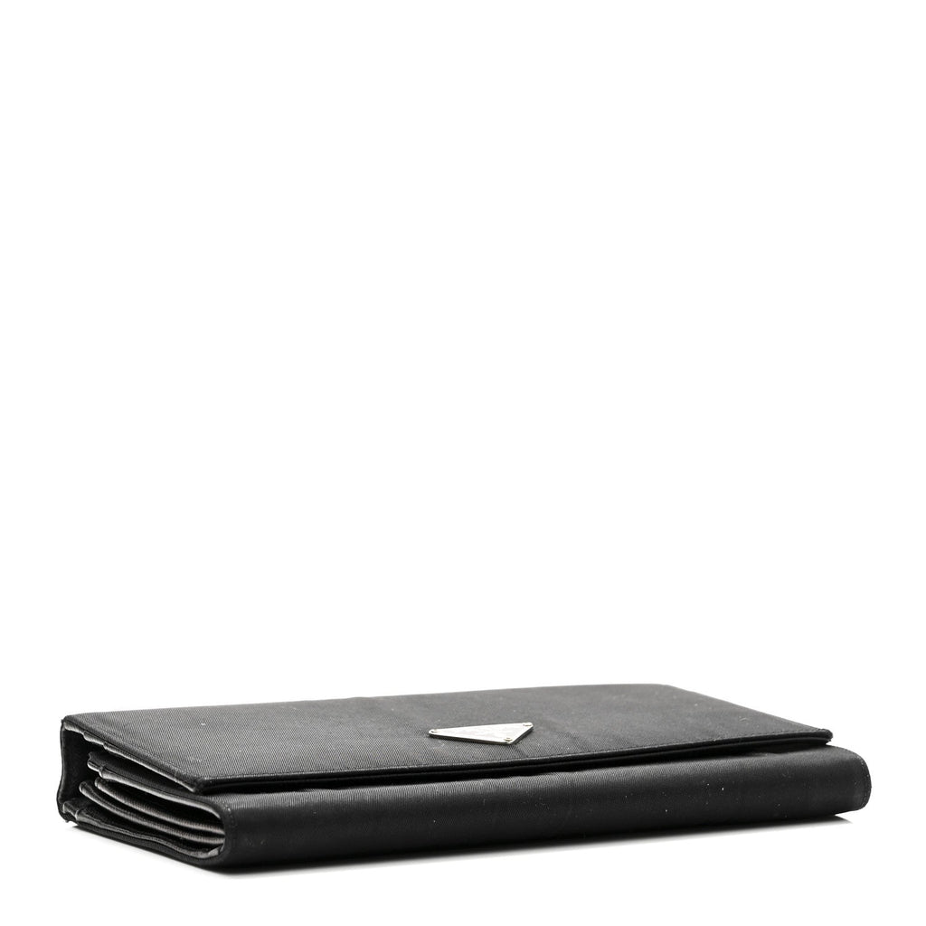 Tessuto Nylon Continental Flap Wallet Black