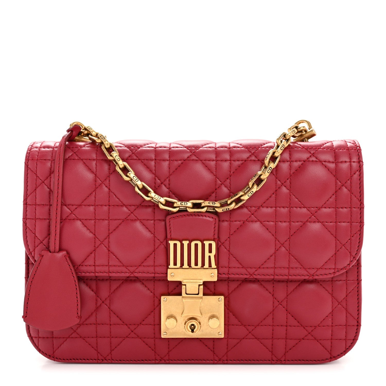 Lambskin Cannage Large Dioraddict Flap Red