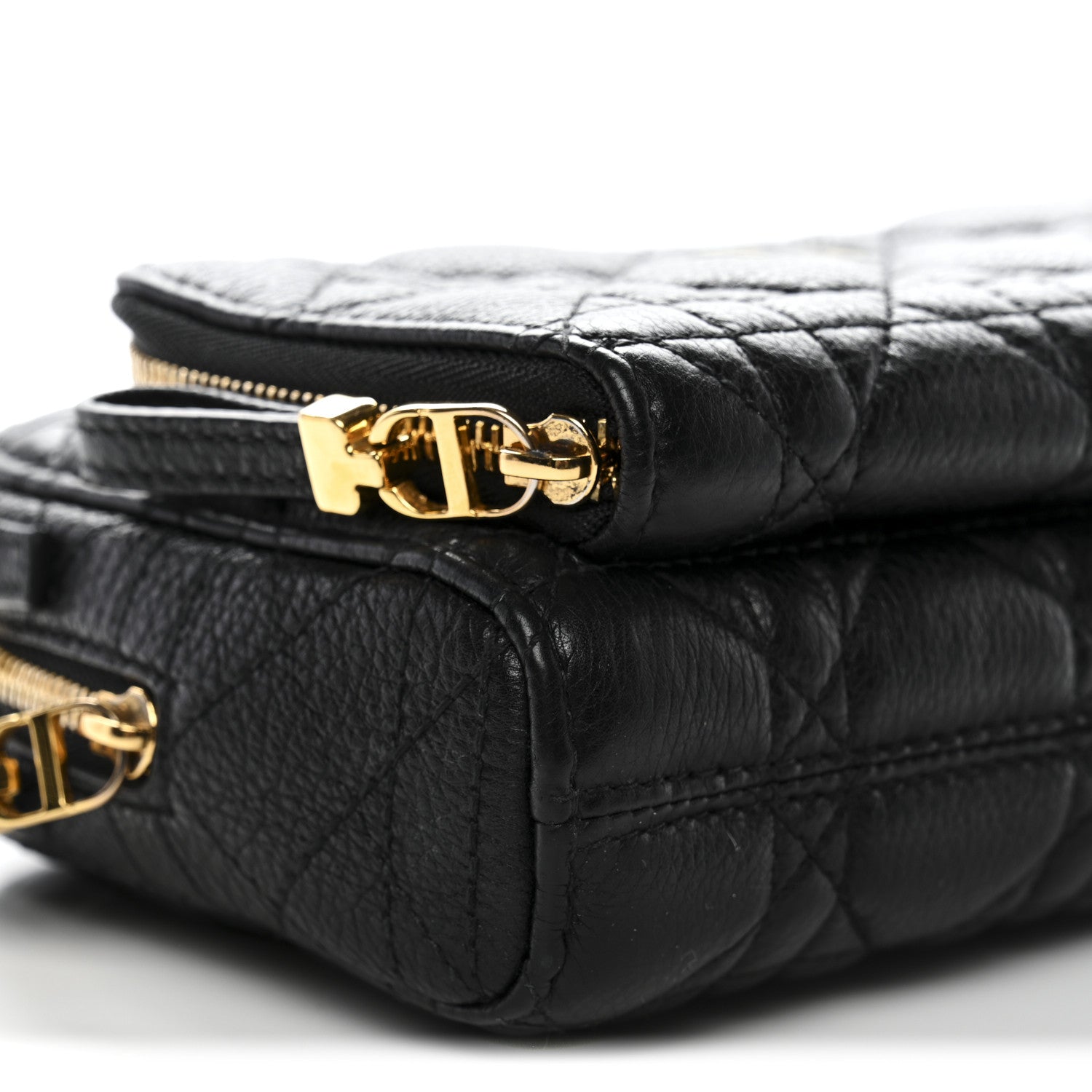 Supple Calfskin Caro Double Pouch Black