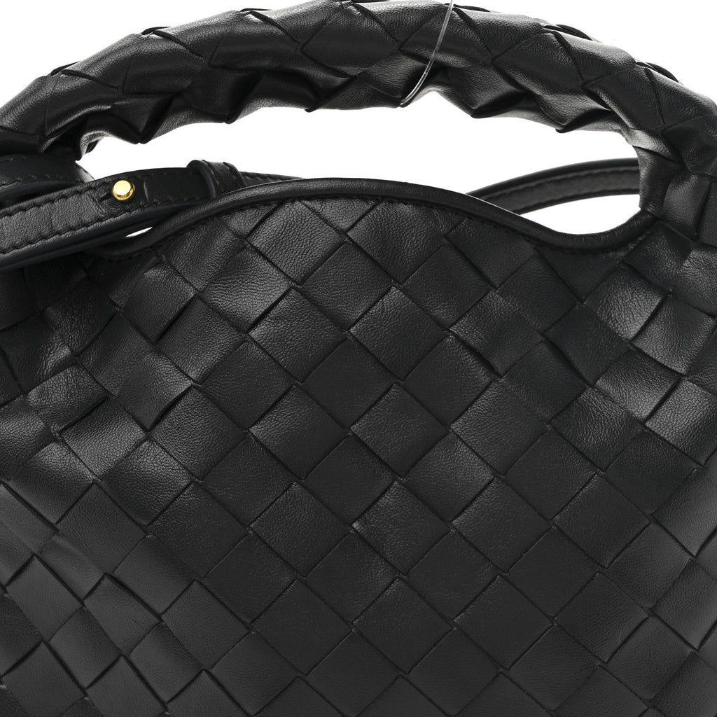 Calfskin Intrecciato Mini Hop Black