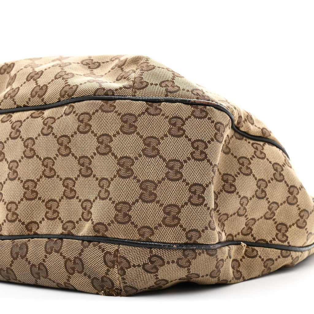 Monogram Large New Ladies Web Hobo Dark Brown